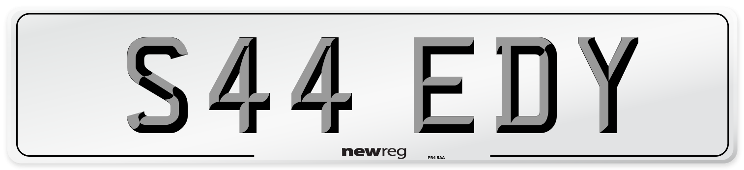 S44 EDY Number Plate from New Reg